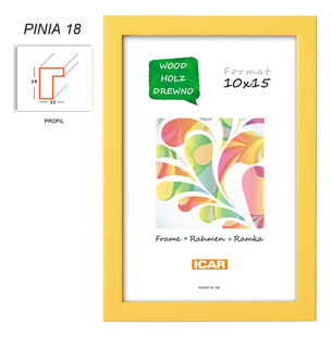 CODEX rám dřevo PINIA  13x18 cm, žlutý  (18)